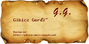 Gibicz Gerő névjegykártya